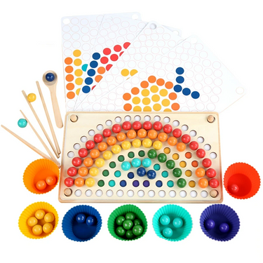 EcoToys Clip 'n Learn | Aprendizaje creativo y diversión - Set de cuentas arcoíris para niños